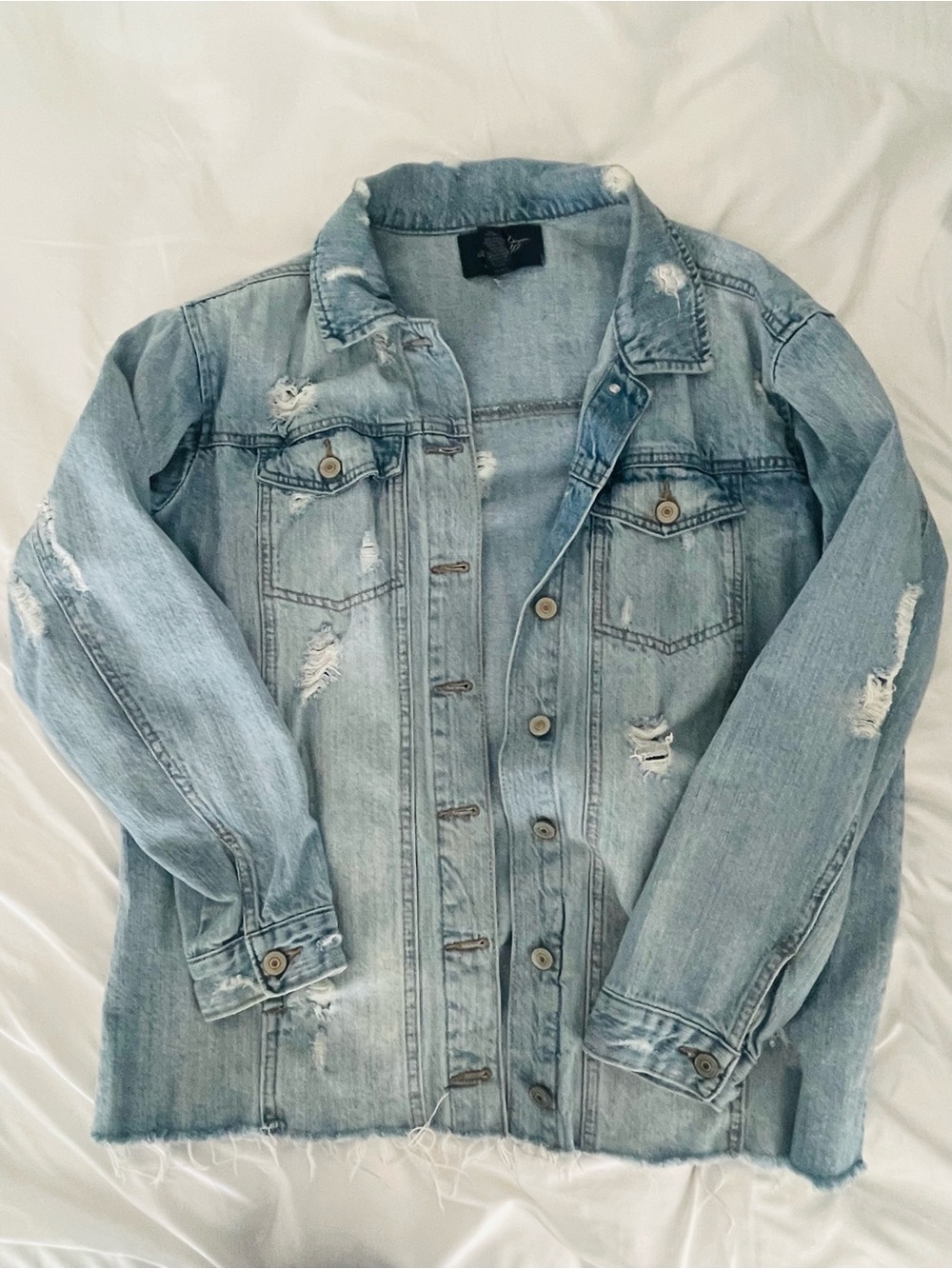 Daytrip Light Blue Distressed Jean Jacket